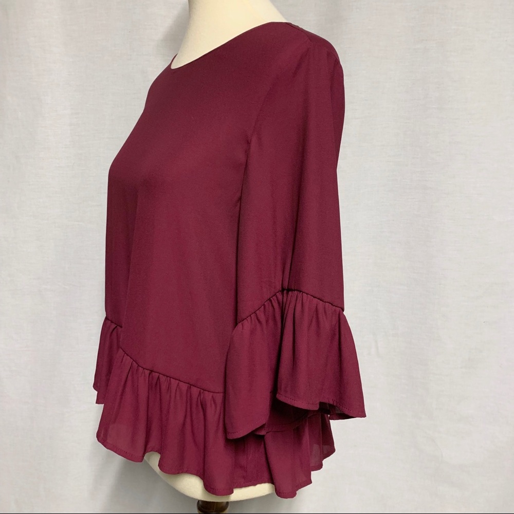{Lush} Ruffle Blouse - Picture 6 of 7
